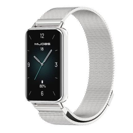 For Honor Band 10 / 9 MIJOBS Milan Magnetic Stainless Steel Watch Band(Silver)
