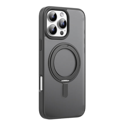 For iPhone 16 Pro Mutural Armor Series MagSafe Magnetic Holder Phone Case(Black)