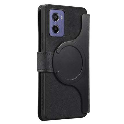 For Motorola Moto G05 CaseNeo MagSafe RFID Anti-theft Retro Leather Phone Case(Black)