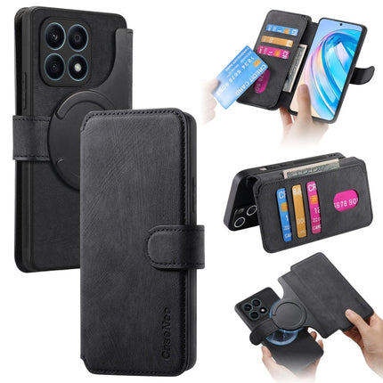 For Honor X8a CaseNeo MagSafe RFID Anti-theft Retro Leather Phone Case(Black)