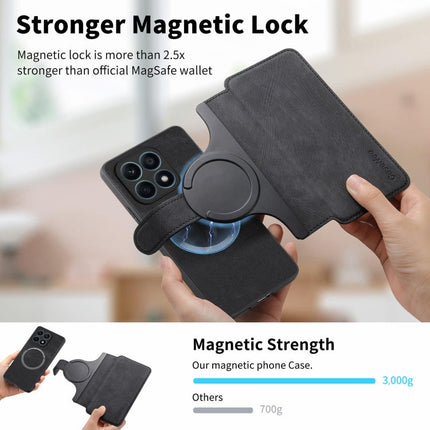 For Honor X8a CaseNeo MagSafe RFID Anti-theft Retro Leather Phone Case(Black)