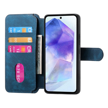 For Samsung Galaxy A55 5G CaseNeo MagSafe RFID Anti-theft Retro Leather Phone Case(Blue)