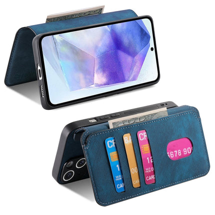 For Samsung Galaxy A55 5G CaseNeo MagSafe RFID Anti-theft Retro Leather Phone Case(Blue)