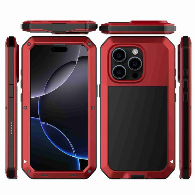 For iPhone 16 Pro Max RedPepper Triple-proof Metal Phone Case(Red)