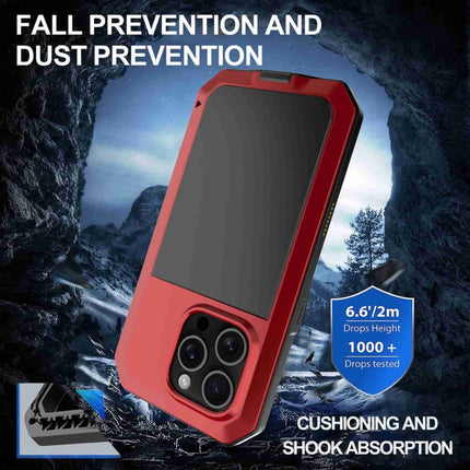 For iPhone 16 Pro Max RedPepper Triple-proof Metal Phone Case(Red)