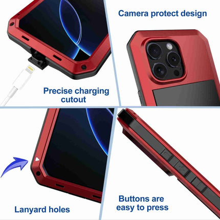 For iPhone 16 Pro Max RedPepper Triple-proof Metal Phone Case(Red)