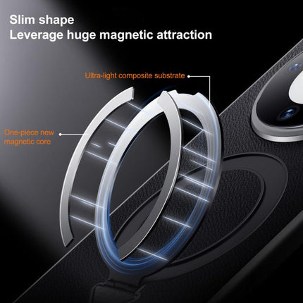 For Huawei Pura 70 Pro / 70 Pro+ SULADA Top Grain Leather MagSafe Magnetic Holder Phone Case(Green)