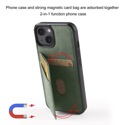 For iPhone 13 mini Forwenw F8 Series 2 in 1 Magnetic Card Slot Leather Phone Case(Green)
