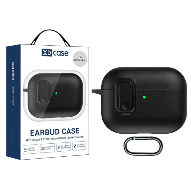XDcase Faux Leather Texture Security Lock TPU Earbud Case, For AirPods Pro 3, For AirPods 4, For AirPods Pro 2 / 1