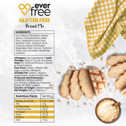 EverFree Gluten Free Bread Mix 450g - Pack of 3