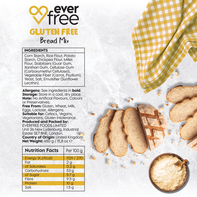 EverFree Gluten Free Bread Mix 450g - Pack of 3
