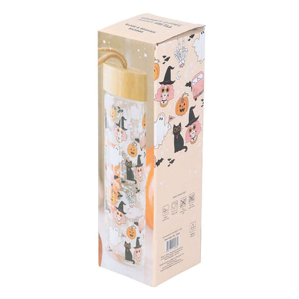 Gothic Gifts  Groovy Ghost Print Glass Water Bottle