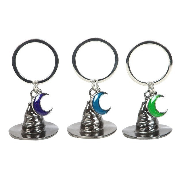 Gothic Gifts Three Coven Sisters Witch Hat Keyrings in One Set