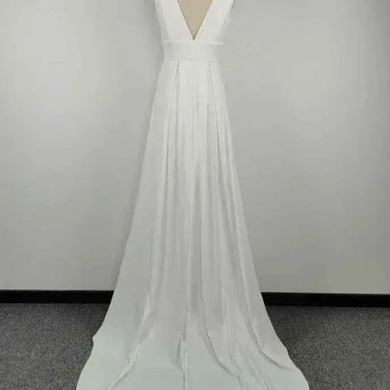 Elegant white V-Neck Evening Dress Women Fine Lace Party Ball Gown Sexy Princess Dress Wedding Gowns Girl