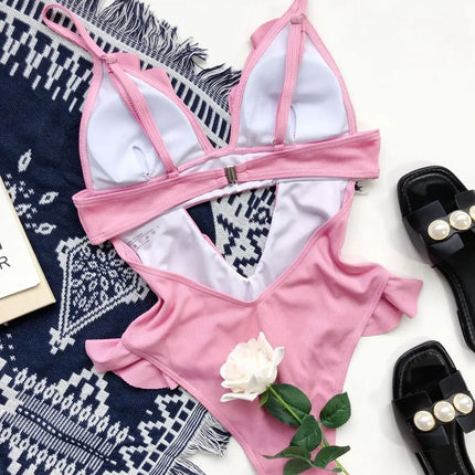 2 Pieces Swimsuit For Women Summer Beach Bikini With Floral Print & Mesh Cover-Up