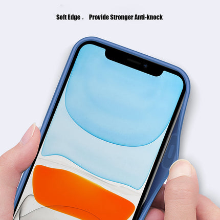 Liquid Silicone PU Leather Black Case With Card Slot - For iPhone X / Xs