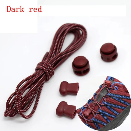 1 Pair 22 Colors Elastic Shoelaces Round Locking No Tie Shoe Laces Kids Adult Quick Lazy Laces Rubber Sneakers Shoelace T1