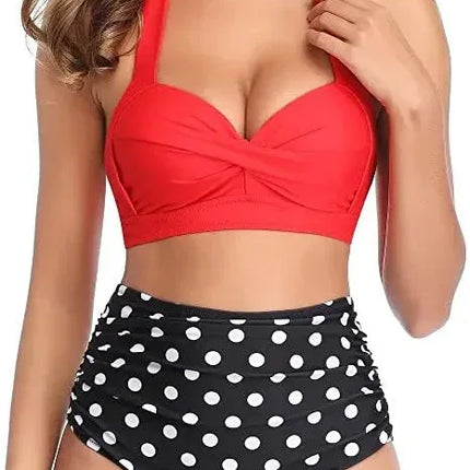 Bikini Set Ruched Swimwear Women Print Swimsuit Push Up High Waist Bikinis Plus Size Bathing Suit Beachwear