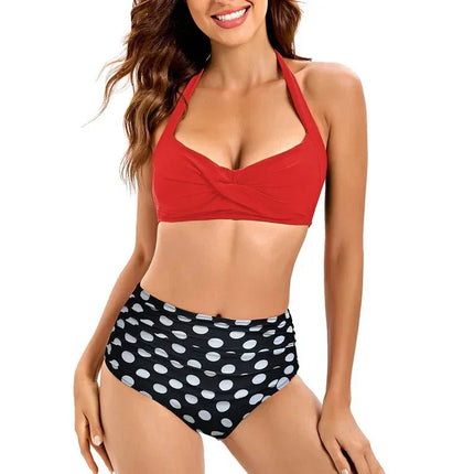 Bikini Set Ruched Swimwear Women Print Swimsuit Push Up High Waist Bikinis Plus Size Bathing Suit