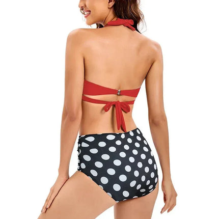 Bikini Set Ruched Swimwear Women Print Swimsuit Push Up High Waist Bikinis Plus Size Bathing Suit