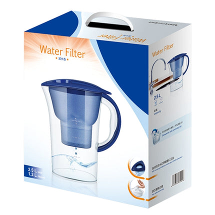 1.3L Portable Home Kitchen Activated Carbon Filter Cold Water Bottle, 1.3L (Blue), 1.3L (Purple)