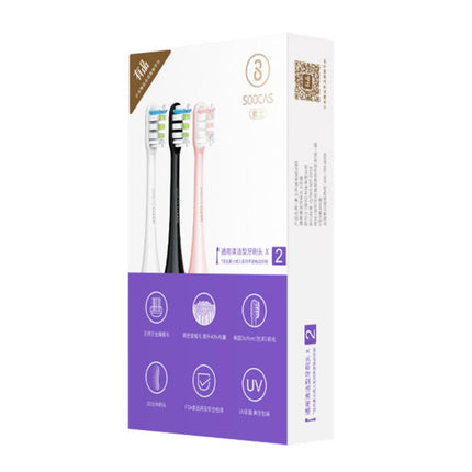 2 PCS Original Xiaomi Youpin General Cleaning Replacement Brush Heads for Xiaomi Soocare Sonic Electric Toothbrush (HC7711W), General Cleaning Black