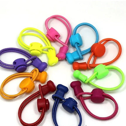 1 Pair 22 Colors Elastic Shoelaces Round Locking No Tie Shoe Laces Kids Adult Quick Lazy Laces Rubber Sneakers Shoelace T1