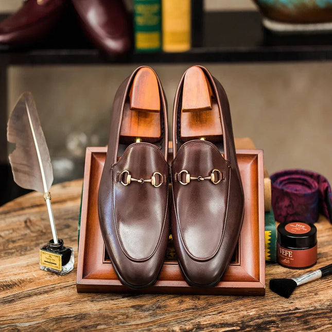 Brand new design men dress shoes genuine leather loafers