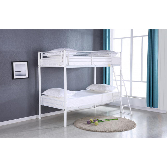Himley Bunk Bed Frame Only -  White & in Silver