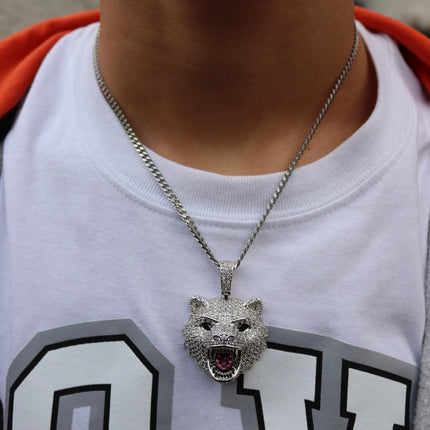 Grizzly Bear Pendant - White Gold