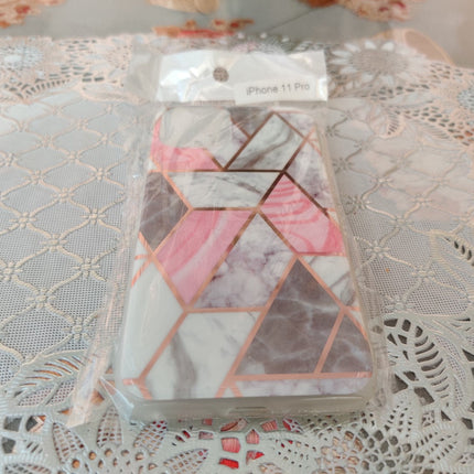 Marble Geometric TPU Coral Case - For iPhone 11 Pro