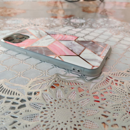 Marble Geometric TPU Coral Case - For iPhone 11 Pro