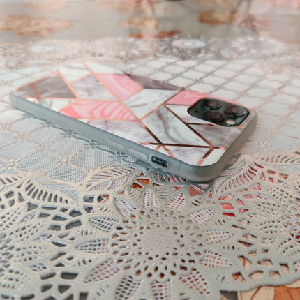 Marble Geometric TPU Coral Case - For iPhone 11 Pro