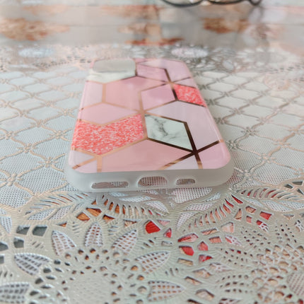 Marble Geometric TPU Pink Case - For iPhone 11