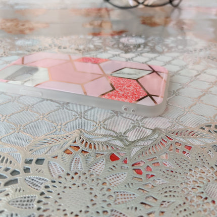 Marble Geometric TPU Pink Case - For iPhone 11