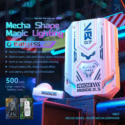 WEKOME VB07 Mecha Series Blade Wireless Bluetooth Earphone (Black)