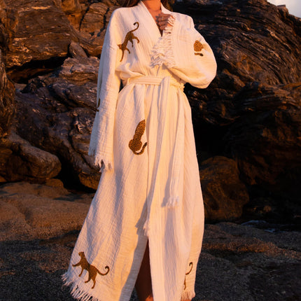 WILD LEOPARD Kimono in Brown