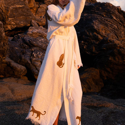 WILD LEOPARD Kimono in Brown