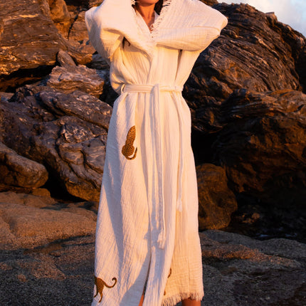 WILD LEOPARD Kimono in Brown