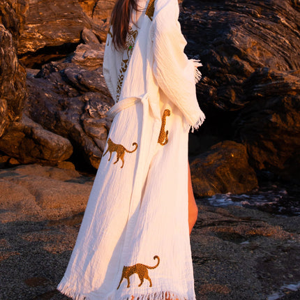 WILD LEOPARD Kimono in Brown