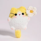 Yellow and White with white flower (fluffy yarn)