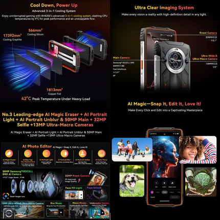 [HK Warehouse] Blackview BV8200 Rugged Phone, 12GB+256GB, 6.5 inch + 1.3 inch Android 14 MediaTekHelio G100 MT8781, Network: 4G, NFC (Green)