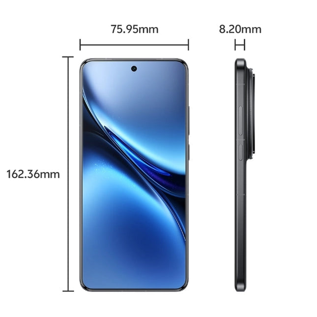 vivo X200 Pro, 16GB+512GB, Face ID / Screen Fingerprint Identification, 6.78 inch Android 15 Dimensity 9400 Octa Core, OTG, NFC, Network: 5G, Support Google Play (Black)