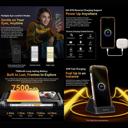 Blackview BL7000 Rugged Phone, 8GB+256GB, 6.78 inch Android 15 MediaTek Dimensity 6300 Octa Core, Network: 5G, NFC, OTG