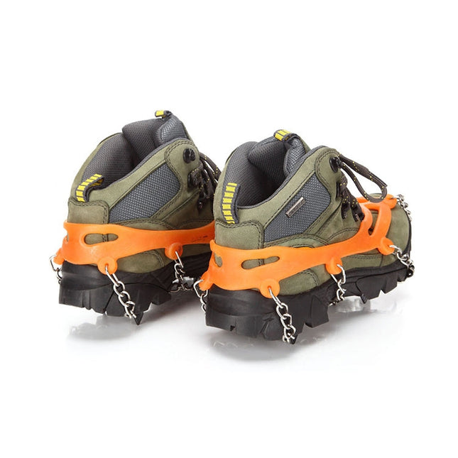 AOTU AT8601 8 Spikes Outdoor Climbing Crampon Snow Non-slip Shoe Cover (Orange)