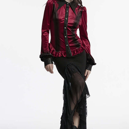 Punk Rave Fawn Gradient Printed Shirt in Red