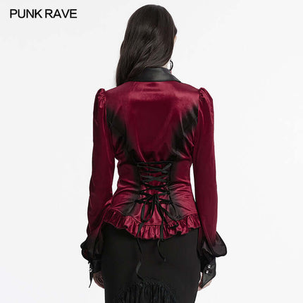 Punk Rave Fawn Gradient Printed Shirt in Red