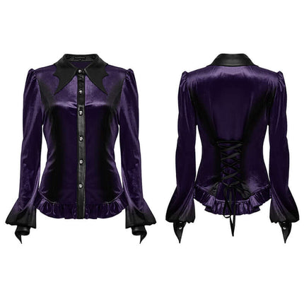 Punk Rave Fawn Gradient Printed Shirt in Violet