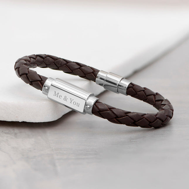 Personalised Luxury Men's Leather Bracelet
