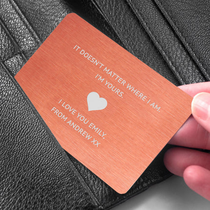 Personalised Love Note Metal Wallet Keepsake